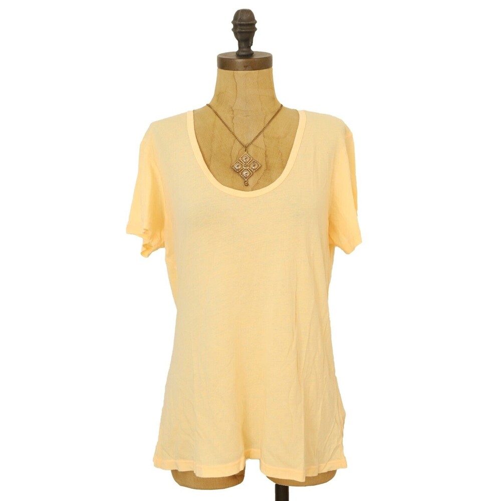 Sundry T-Shirt Top Size 3 L Short Sleeve Scoop Neck Tee Light Orange NEW B62
